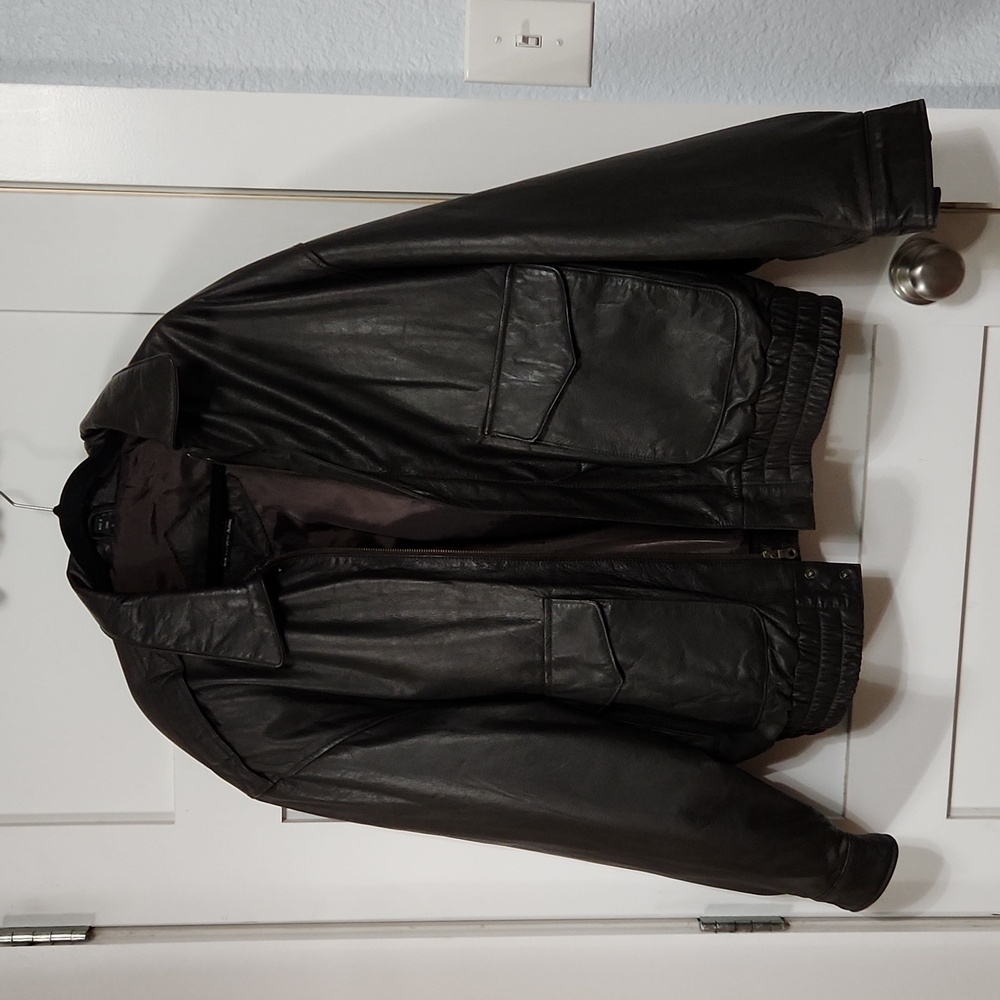 Men's XL Leather Bomber Jacket